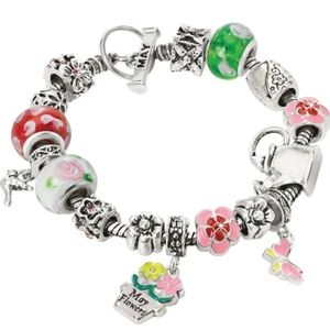 Willabee & Ward Toggle Charm Bracelet "May" Flowers Mother's Day Spring 🩷💚💛